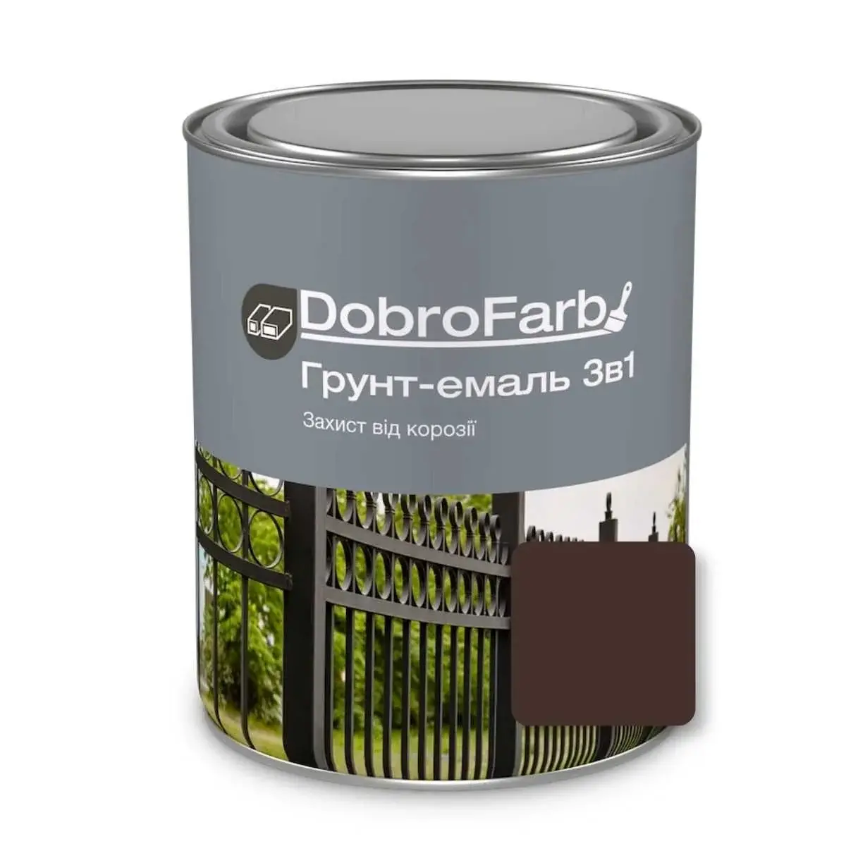 Grund-email DobroFarb 3 in 1 cafeniu-ciocolata RAL 8017 0.8 kg